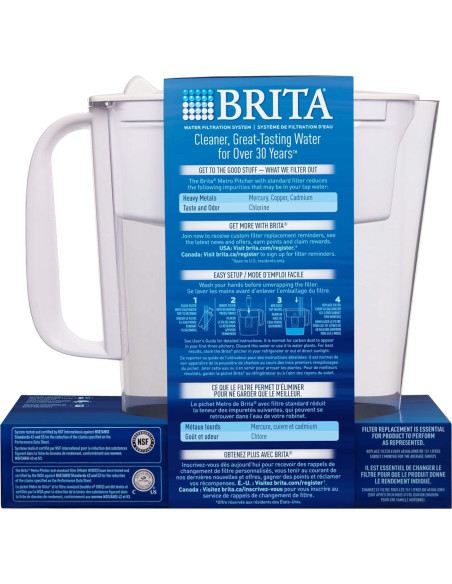 Jarra de Filtro Brita Metro 6 Tazas Libre de BPA