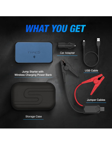 Arrancador de Batería TYPE S 1000A 12V 8000mAh Inalámbrico