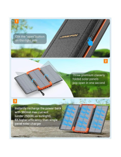 Cargador Solar Power Bank JINEPIN 46800mAh 4 Cables Integrados 2