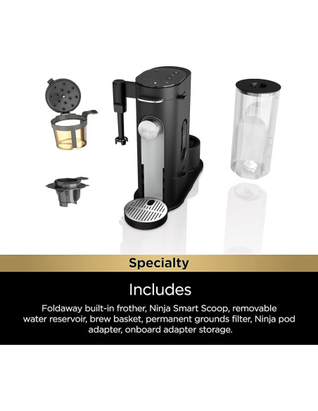 Cafetera Ninja PB051 Compacta con Espumador 1,65 L