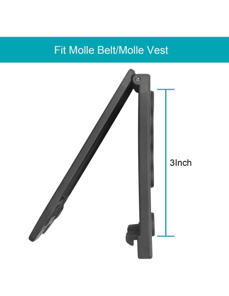 Adaptador MOLLE GUN & FLOWER, Polímero Negro, 1 Unidad