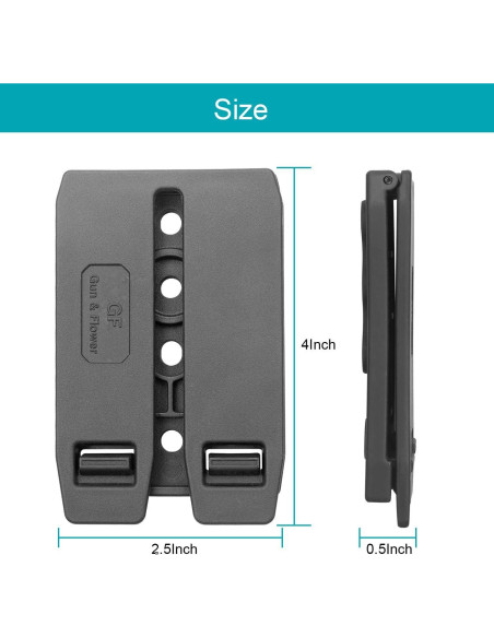 Adaptador MOLLE GUN & FLOWER, Polímero Negro, 1 Unidad