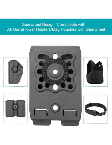 Adaptador MOLLE GUN & FLOWER, Polímero Negro, 1 Unidad