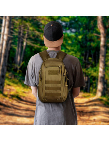 Mochila Táctica Huntvp 10L Marrón Oscuro MOLLE 24.89x37.10cm