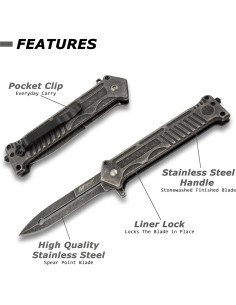 Cuchillo Asistido MTECH USA MT-A840P 8.26 cm Acero Inoxidable 2