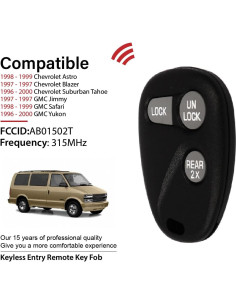 Control Remoto Llave Chevrolet GMC AB01502T 3 Botones 2