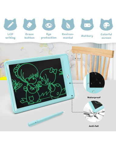Tableta de Escritura LCD Bravokids 10 Pulgadas Azul