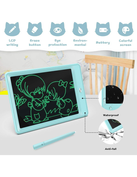 Tableta de Escritura LCD Bravokids 10 Pulgadas Azul