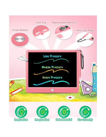 KOKODI Tableta de Escritura LCD 30.5 cm Rosa para Niños
