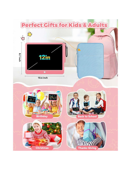KOKODI Tableta de Escritura LCD 30.5 cm Rosa para Niños