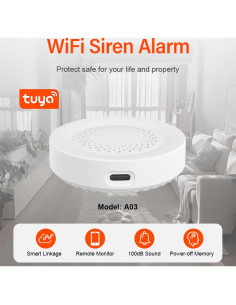 Sirena de Alarma WiFi Gaoducash 100dB Control App Tuya 2