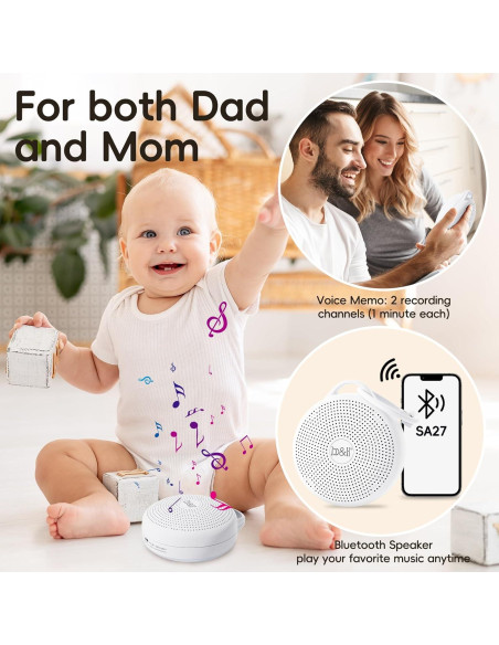 Máquina de Ruido Blanco B&H para Bebés y Adultos, 24 Sonidos