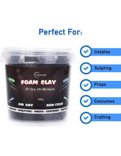 Arcilla de Espuma Moldeable CALPALMY 300g Negra para Cosplay 2
