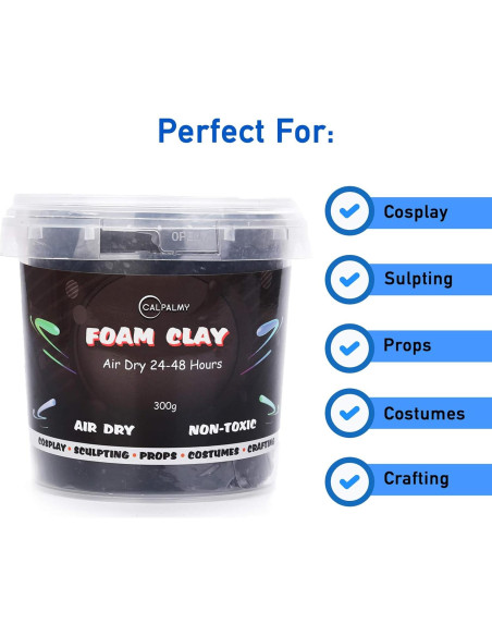 Arcilla de Espuma Moldeable CALPALMY 300g Negra para Cosplay