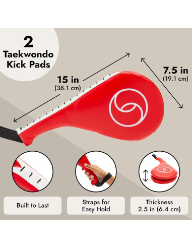 Pads de Patada Juvale para Taekwondo - 2 Piezas Rojas
