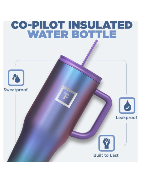 Taza Aislada IRON FLASK 1.18 L con 2 Tapas - Lavanda