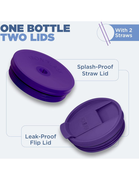 Taza Aislada IRON FLASK 1.18 L con 2 Tapas - Lavanda