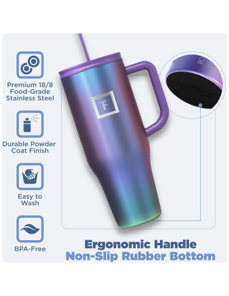 Taza Aislada IRON FLASK 1.18 L con 2 Tapas - Lavanda