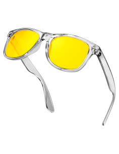 Gafas de sol KANASTAL UV400 amarillas retro para noche