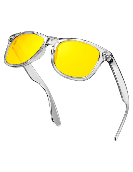 Gafas de sol KANASTAL UV400 amarillas retro para noche
