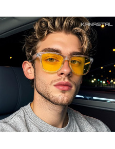 Gafas de sol KANASTAL UV400 amarillas retro para noche 2