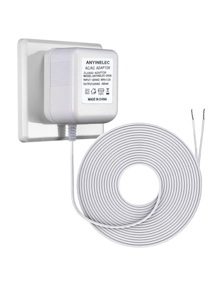 Transformador de Timbre 24V ANYINELEC 7.92m para Ring y Nest