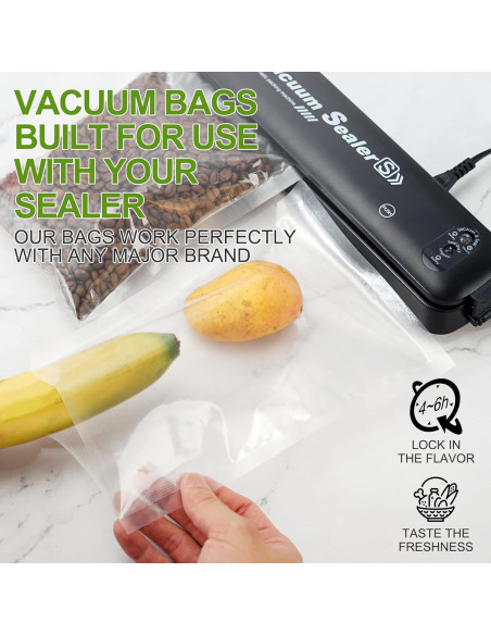 Bolsas de Sellado al Vacío W&Y 100 Unidades 15x25 cm Sin BPA