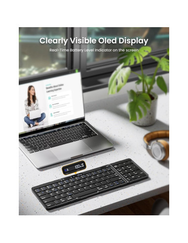 Teclado Bluetooth Plegable Artciety Tamaño Completo Inalámbrico