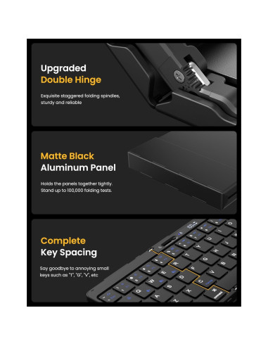 Teclado Bluetooth Plegable Artciety Tamaño Completo Inalámbrico