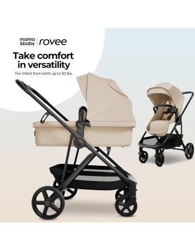 Cuna Carrito MAMA & BABY T635 Plegable 2-en-1 Caqui