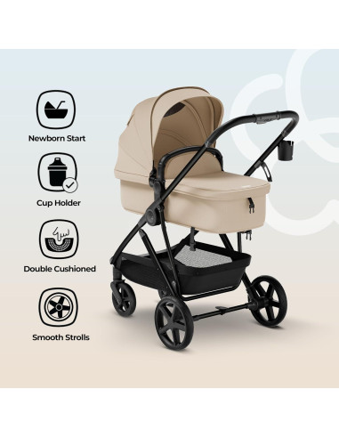 Cuna Carrito MAMA & BABY T635 Plegable 2-en-1 Caqui