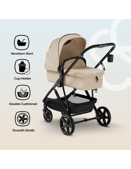 Cuna Carrito MAMA & BABY T635 Plegable 2-en-1 Caqui
