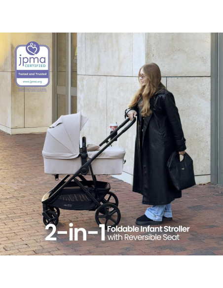 Cuna Carrito MAMA & BABY T635 Plegable 2-en-1 Caqui