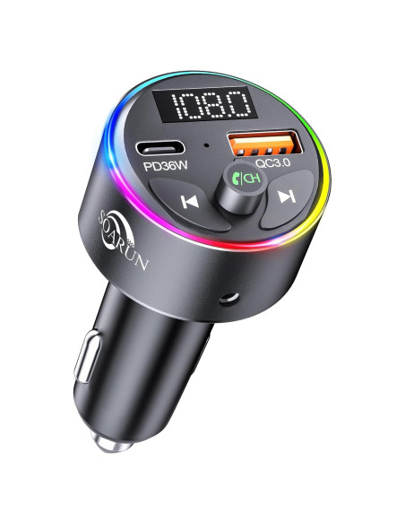 Transmisor FM Bluetooth 5.3 SOARUN Cargador Rápido 54W