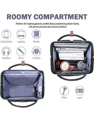 Mochila para Laptop EMPSIGN 15.6" Negra con USB y RFID