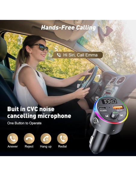 Transmisor FM Bluetooth 5.3 SOARUN Cargador Rápido 54W