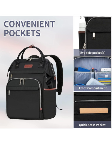 Mochila para Laptop EMPSIGN 15.6" Negra con USB y RFID