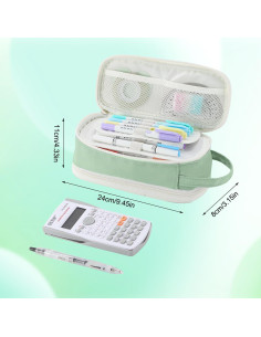 Estuche Grande Tergopa Verde Organizador de Papelería 2