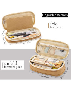 Estuche de Lápiz EASTHILL Caqui Gran Capacidad 22x10cm 2