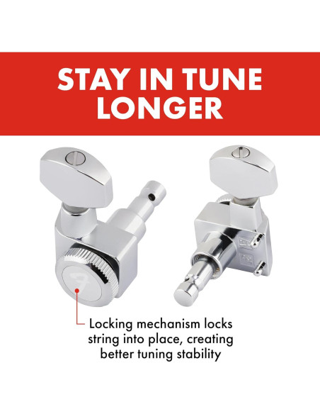 Clavijas de bloqueo Fender para guitarra Stratocaster, cromo