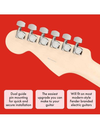 Clavijas de bloqueo Fender para guitarra Stratocaster, cromo