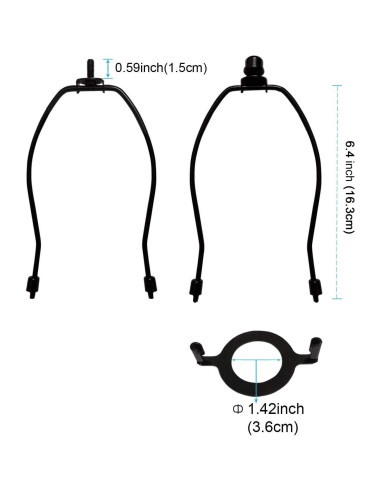 Soporte de Lámpara RddenIy E26 17.78 cm Negro Metal