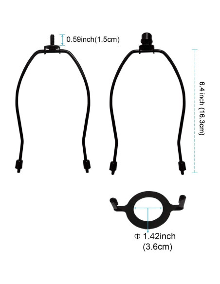 Soporte de Lámpara RddenIy E26 17.78 cm Negro Metal