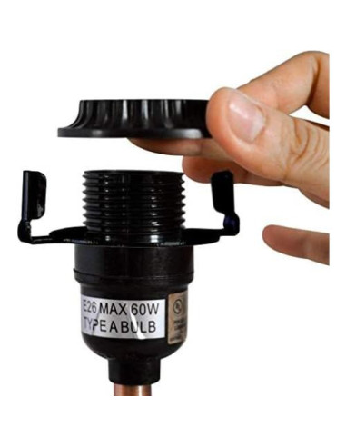 Soporte de Lámpara RddenIy E26 17.78 cm Negro Metal