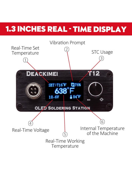 Estación de Soldadura Inalámbrica Deackimei 18V, Temperatura Ajustable