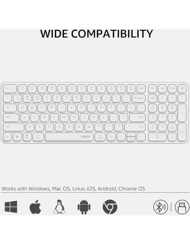 Teclado Inalámbrico Rapoo E9310M Bluetooth 99 Teclas
