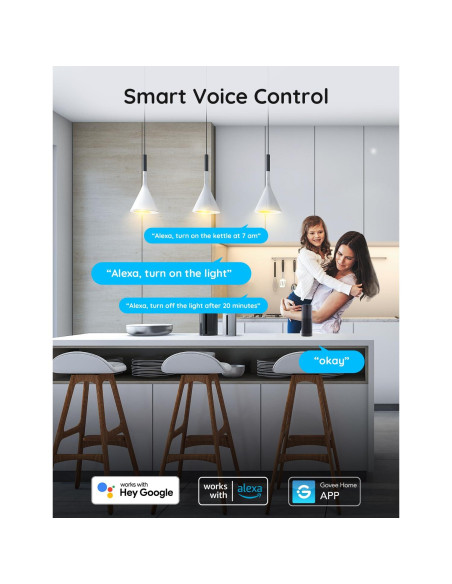 Enchufe Inteligente Govee B5081 WiFi Control por Voz 4 Pzas