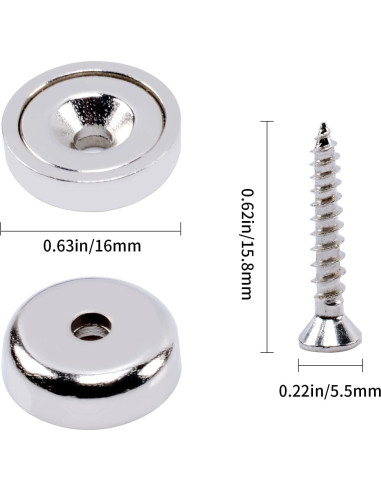 12 Piezas Imán de Neodimio Redondo Keukenket 16x5mm