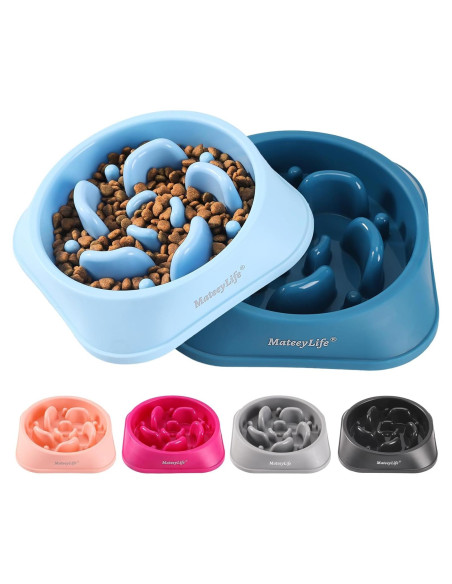 MateeyLife Tazones para Perros 2PCS Alimentación Lenta