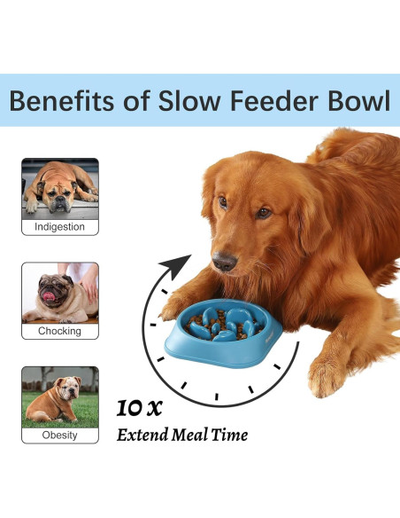 MateeyLife Tazones para Perros 2PCS Alimentación Lenta